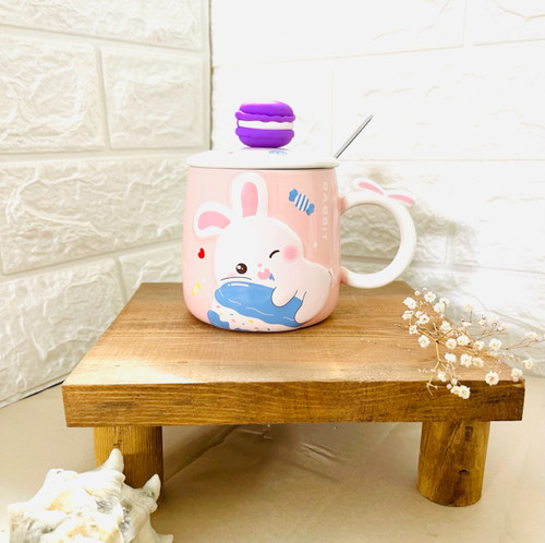 ماگ دونات خرگوشی صورتی