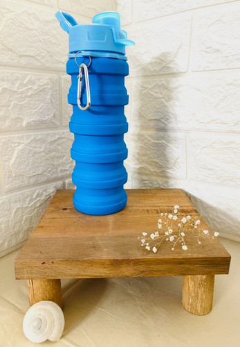 قمقمه ی تاشو سیلیکونی ابی1