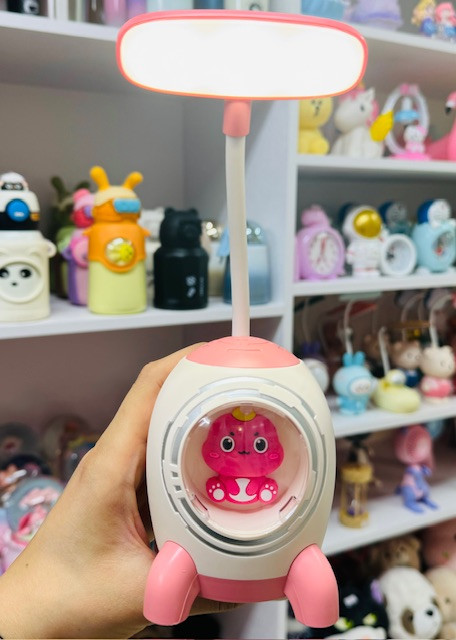 شب خواب وچراغ مطالعه فانتزی طرح دایناسور صورتی